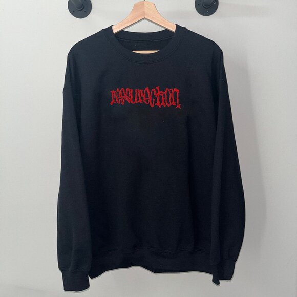 Black Red Ressurection Rock Christian Band Music Crewneck Sweatshirt - Picture 1 of 2